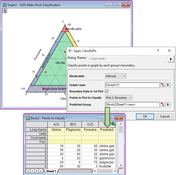 Classify Points in Graph - File Exchange - OriginLab